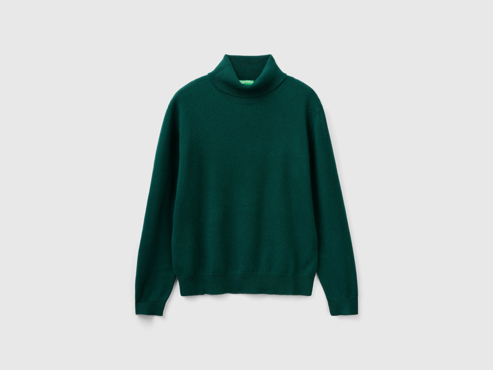 Dolcevita in puro cashmere da uomo verde scuro | Benetton Outlet
