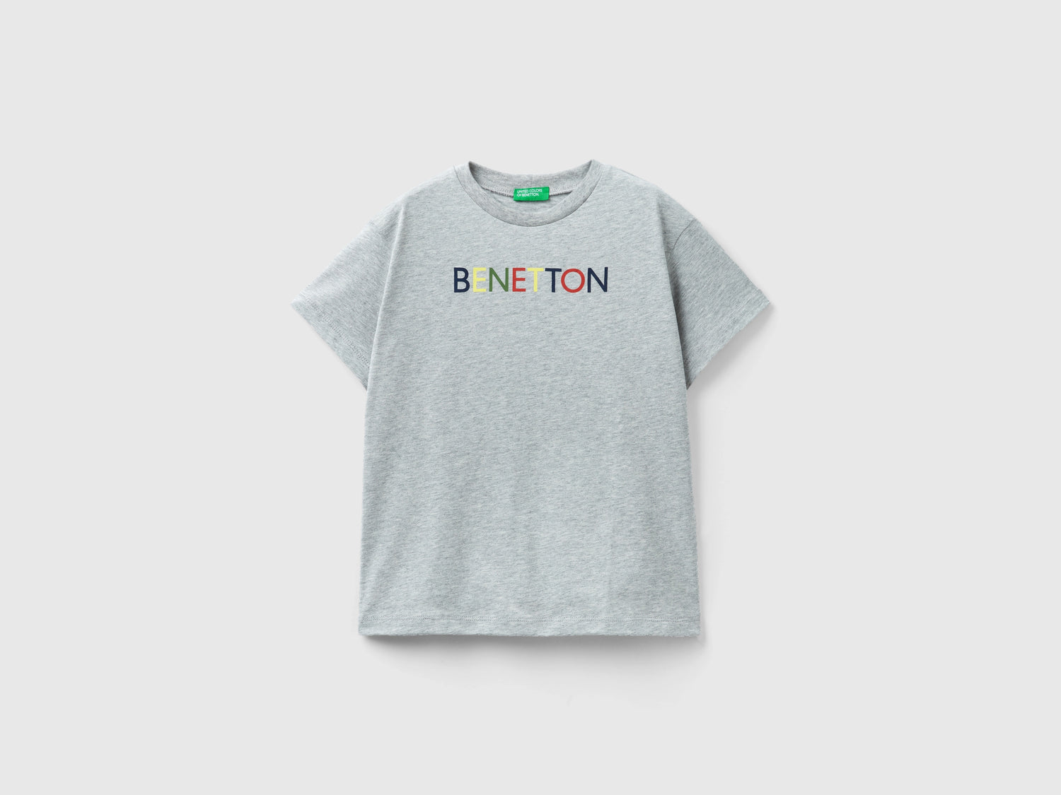 T-shirt 100% cotone bio da bambino grigio chiaro | Benetton Outlet
