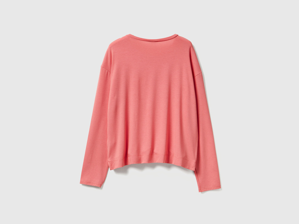 T-shirt manica lunga in Modal stretch