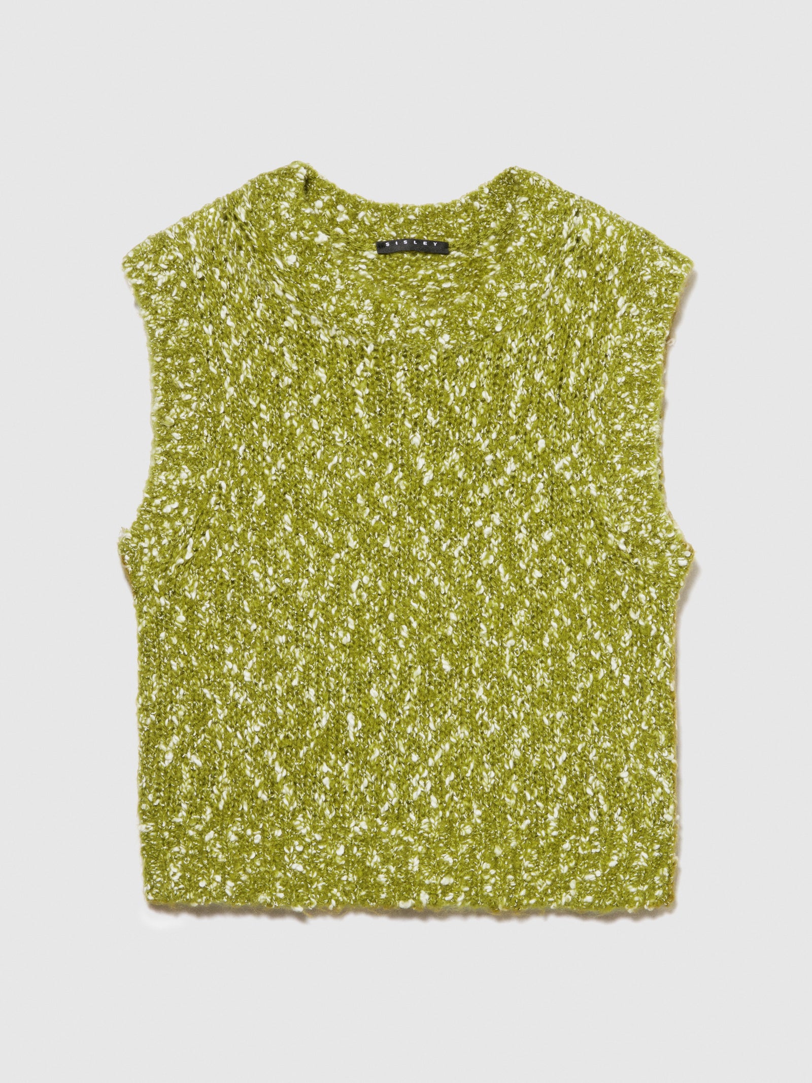 Gilet bouclé da donna verde oliva | Sisley Outlet