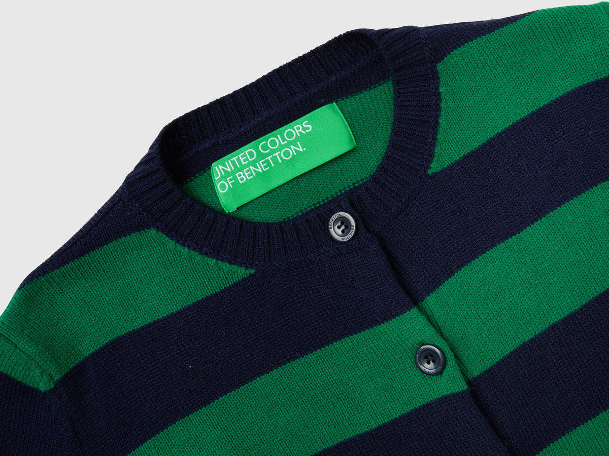 Cardigan a righe bicolor