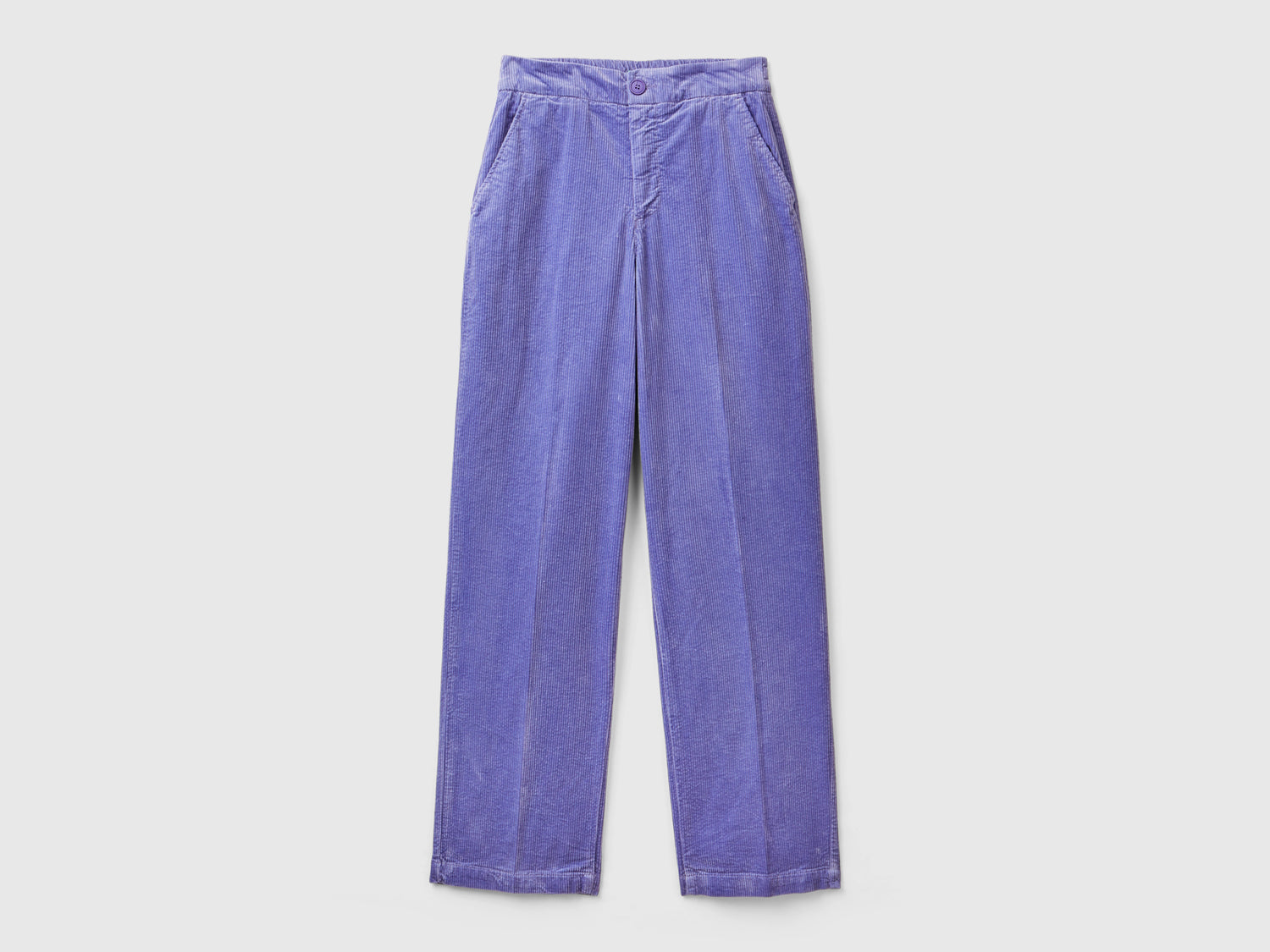 Pantaloni ampi in velluto da donna viola | Benetton Outlet