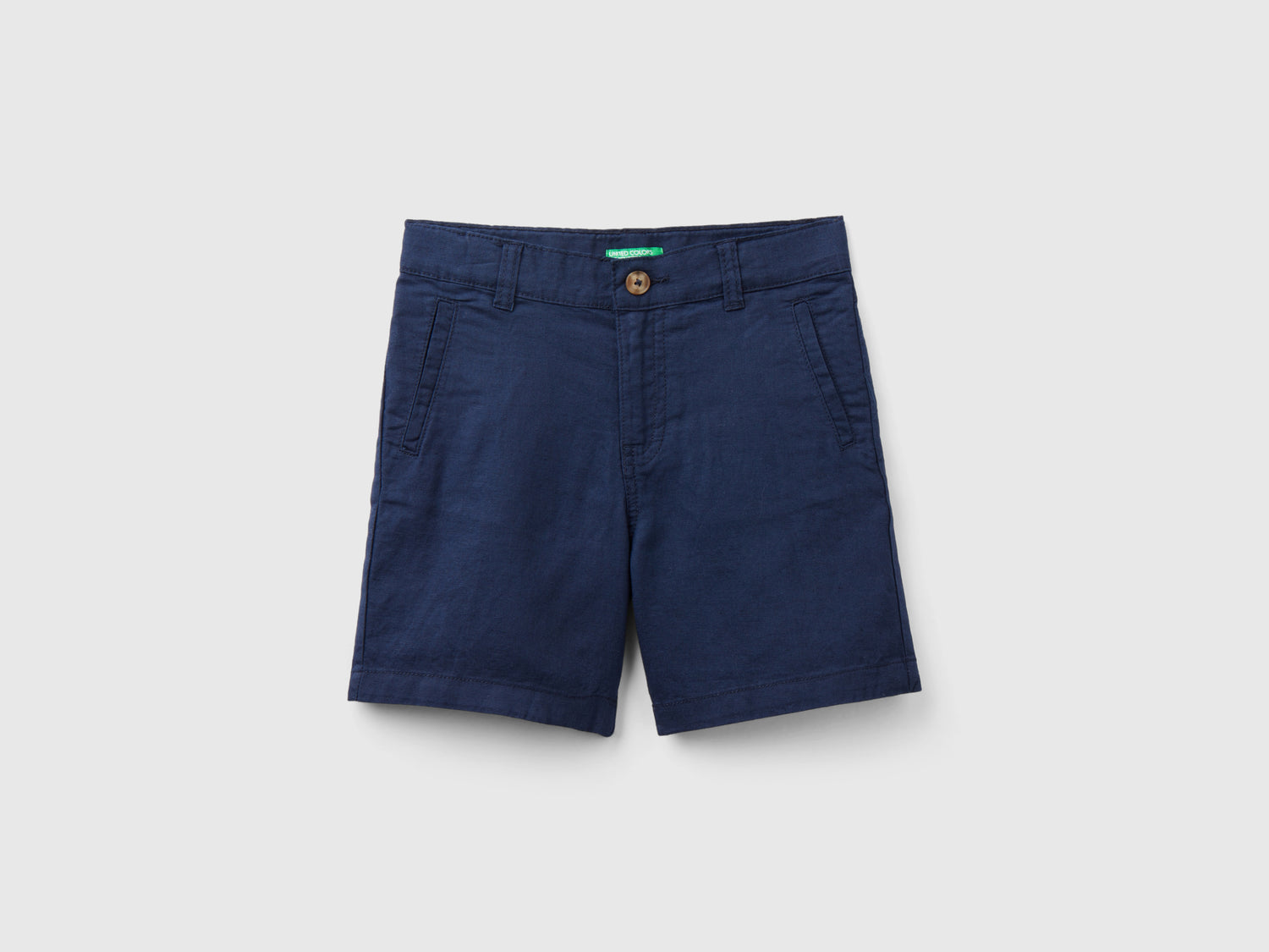 Shorts in misto lino da bimbo blu scuro | Benetton Outlet