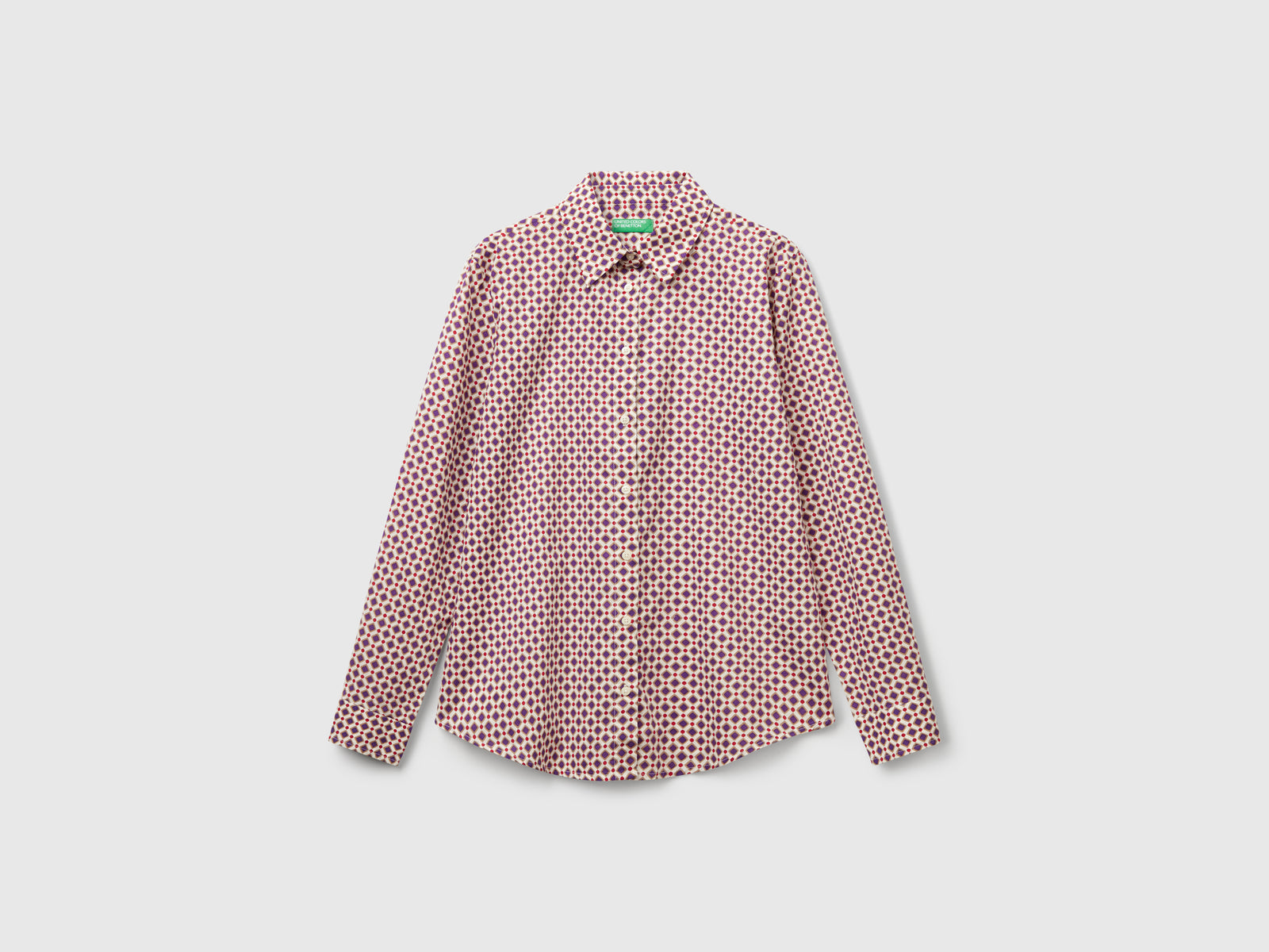 Camicia fantasia in cotone leggero da donna multi-color | Benetton Outlet