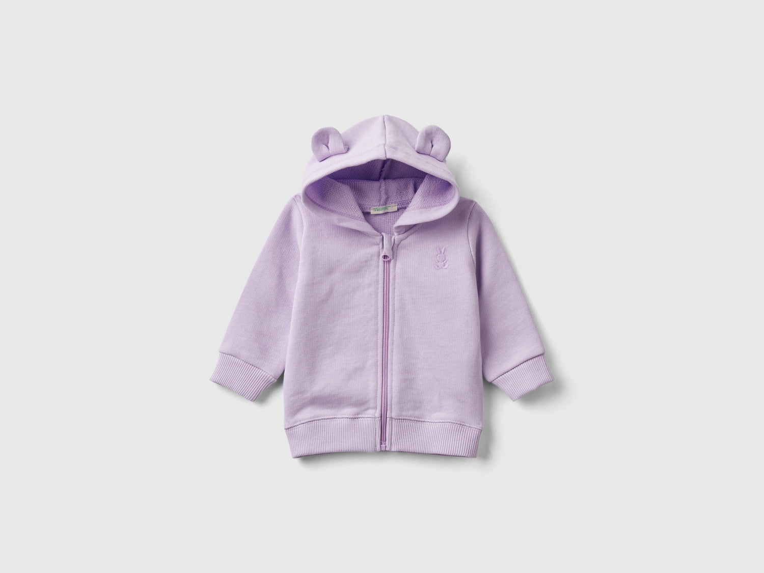 Felpa con cappuccio in cotone bio da neonato lilla | Benetton Outlet