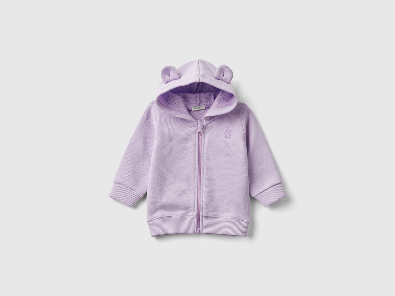 Felpa con cappuccio in cotone bio da neonato lilla | Benetton Outlet