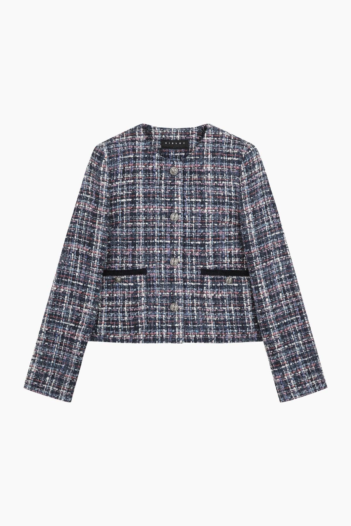 Giacca in tweed con bottoni gioiello