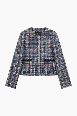 Giacca in tweed con bottoni gioiello