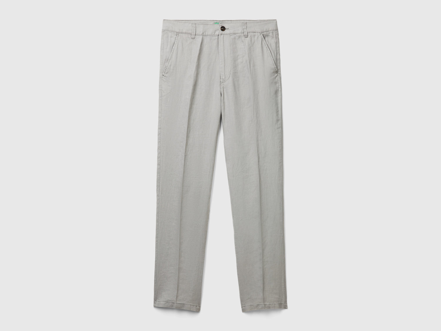 Chino in puro lino da uomo grigio | Benetton Outlet