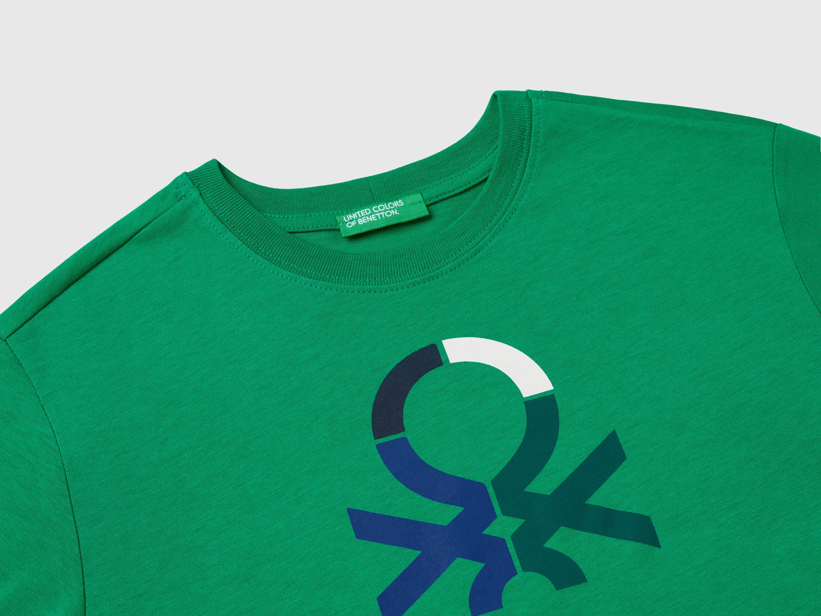 T-shirt manica lunga 100% cotone bio da bambino verde 3 | Benetton Outlet