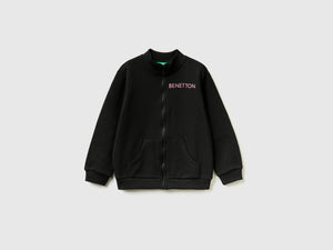 Felpa con zip in cotone bio