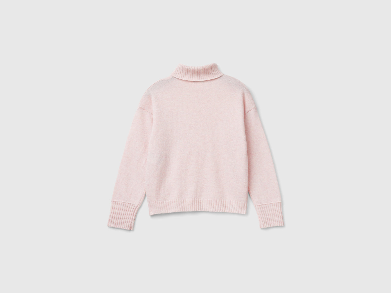 Dolcevita in misto lana da bambina rosa tenue 2 | Benetton Outlet