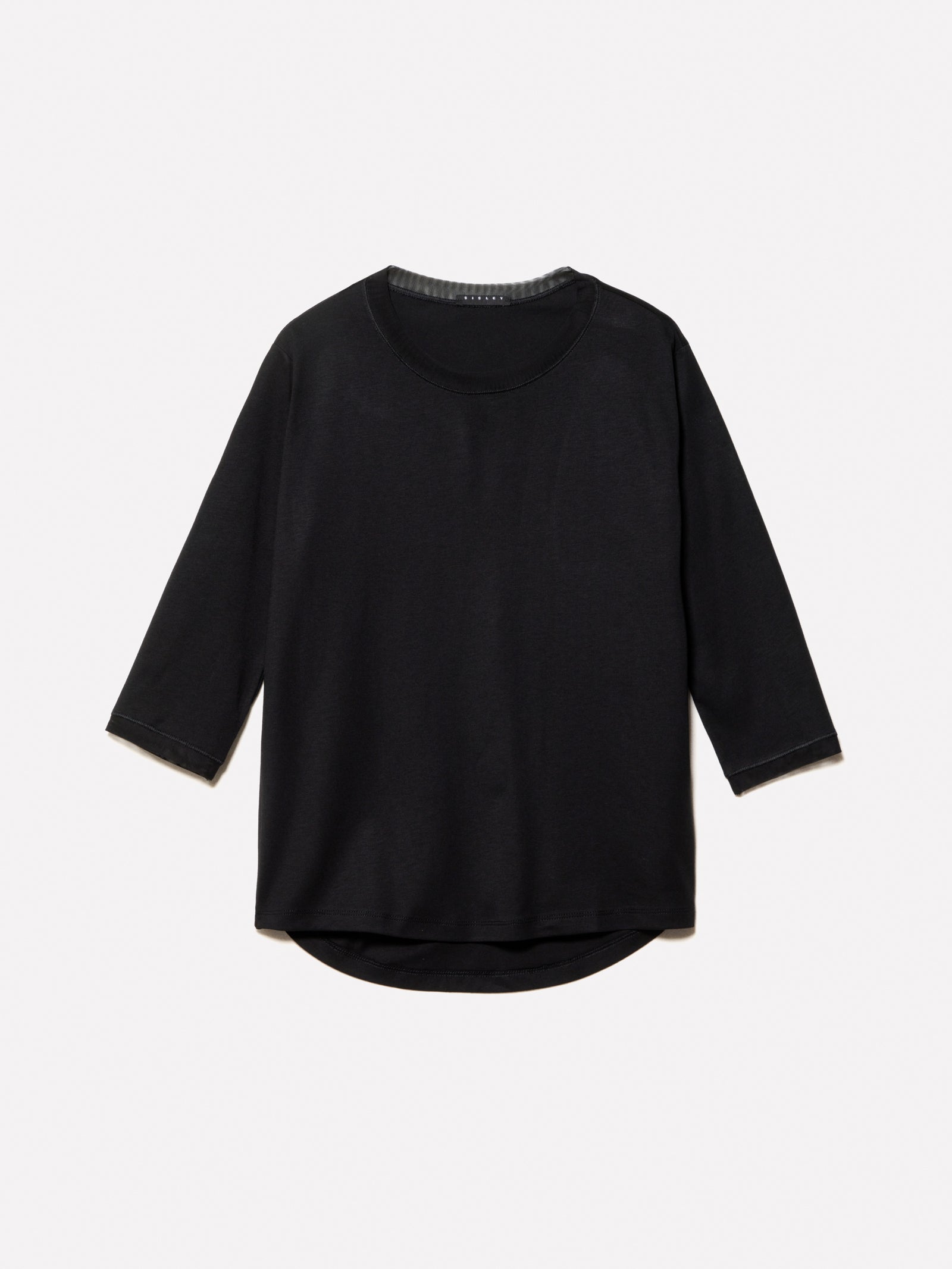 T-shirt con inserti in tulle da donna nero | Sisley Outlet