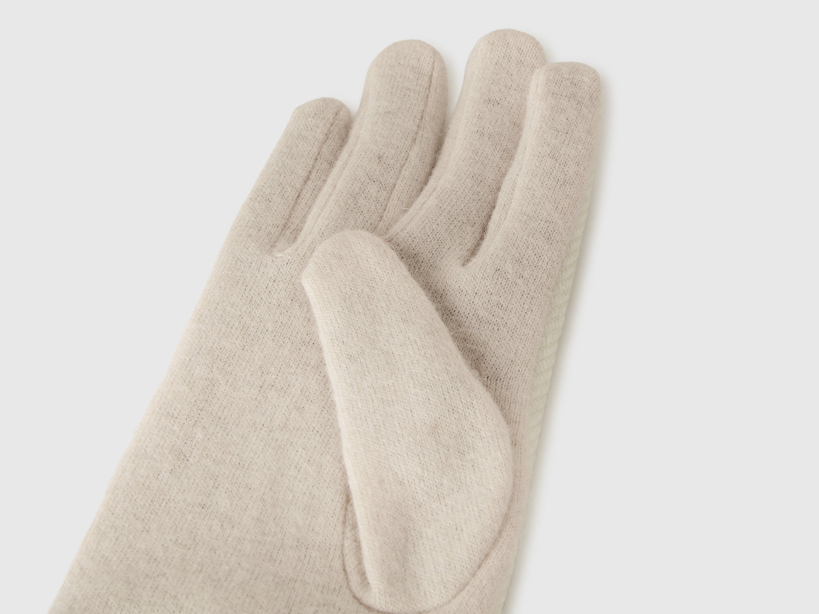 Guanti con trama a spina da donna bianco panna 2 | Benetton Outlet