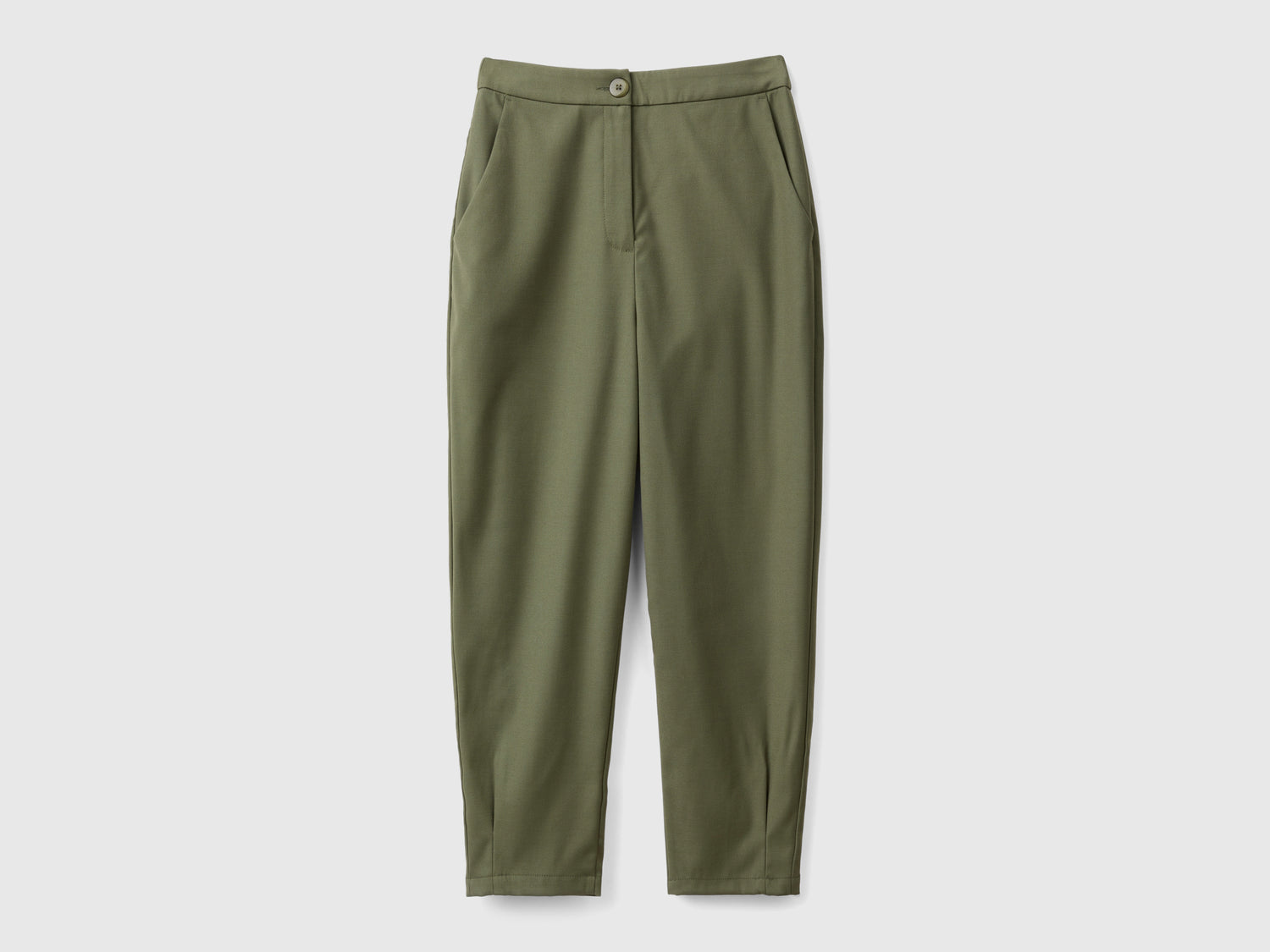 Pantaloni a palloncino da donna verde militare | Benetton Outlet