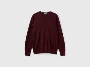 Maglia viola scuro in pura lana Merino
