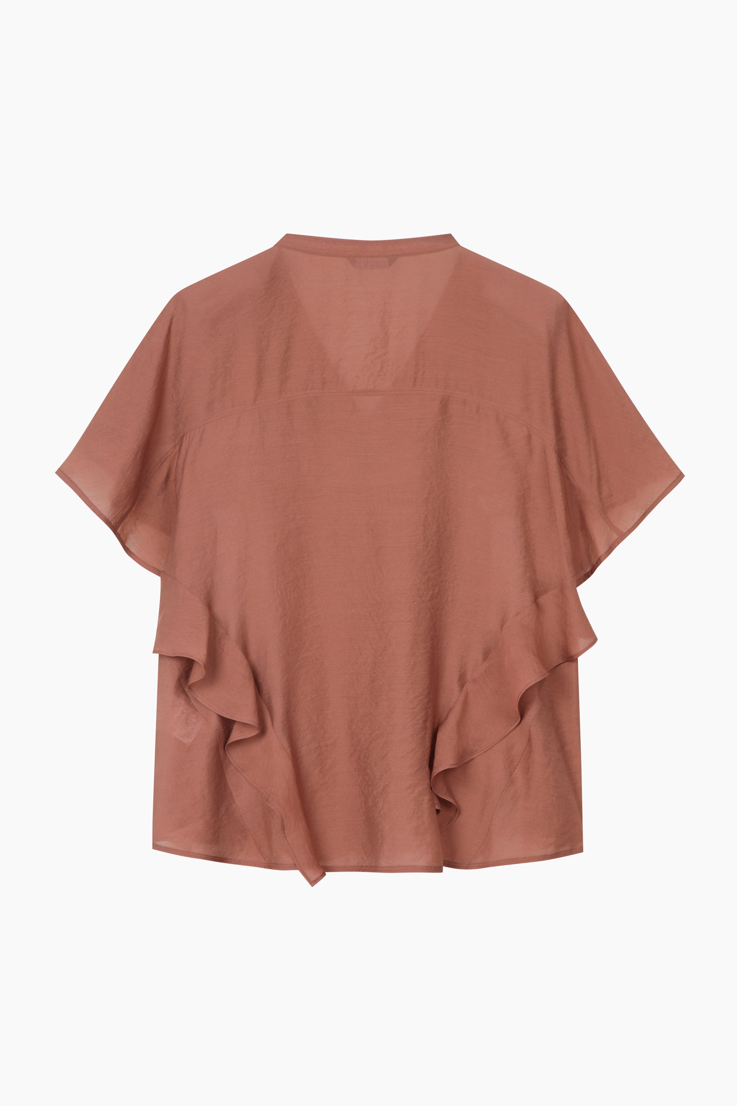 Camicetta chiaro con rouches da donna marrone 2 | Sisley k Outlet