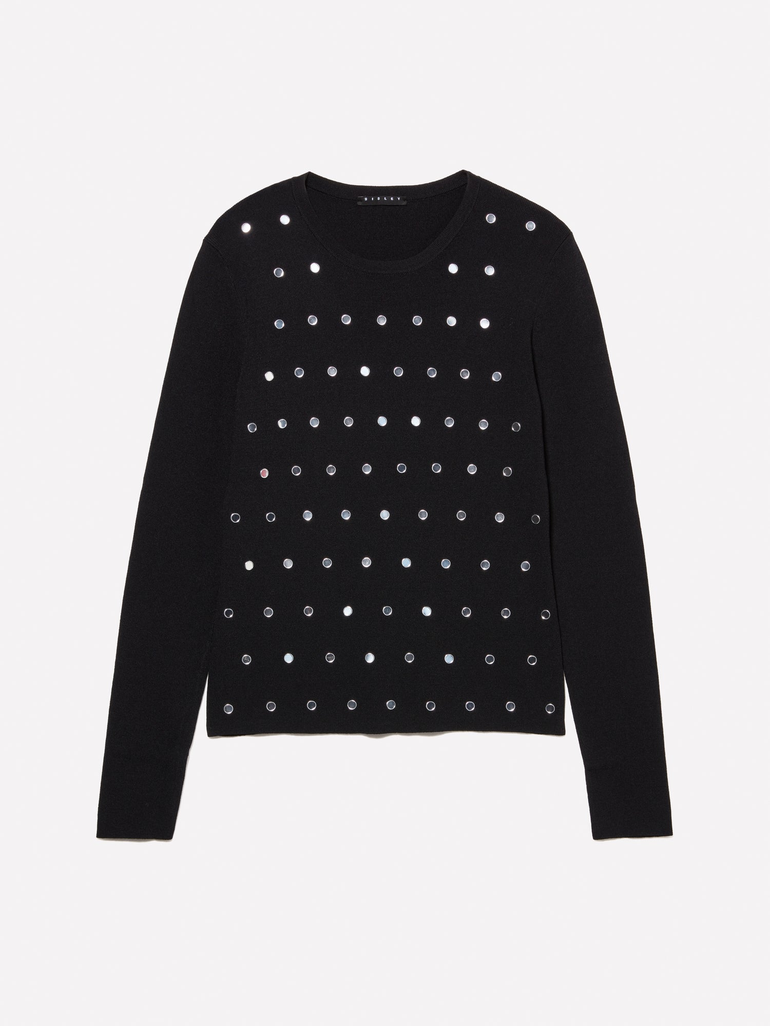 Maglia con borchiette da donna nero | Sisley Outlet