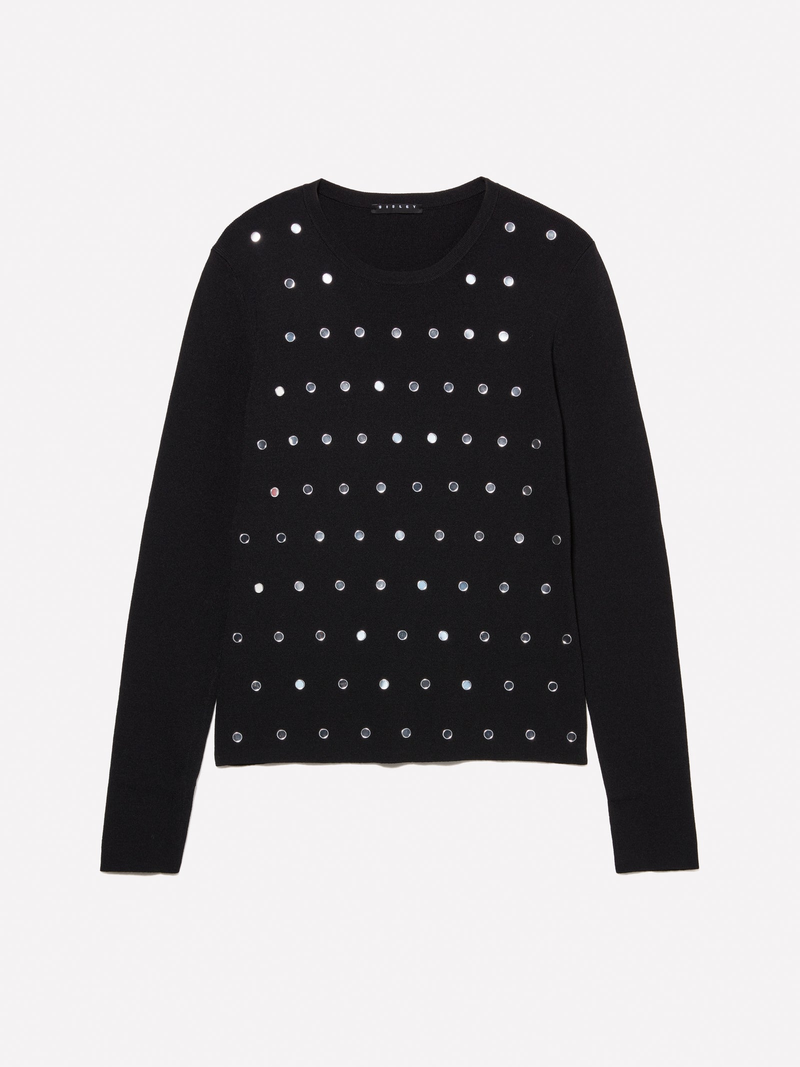 Maglia con borchiette da donna nero | Sisley Outlet