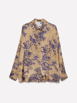 Camicia in raso con stampa fantasia