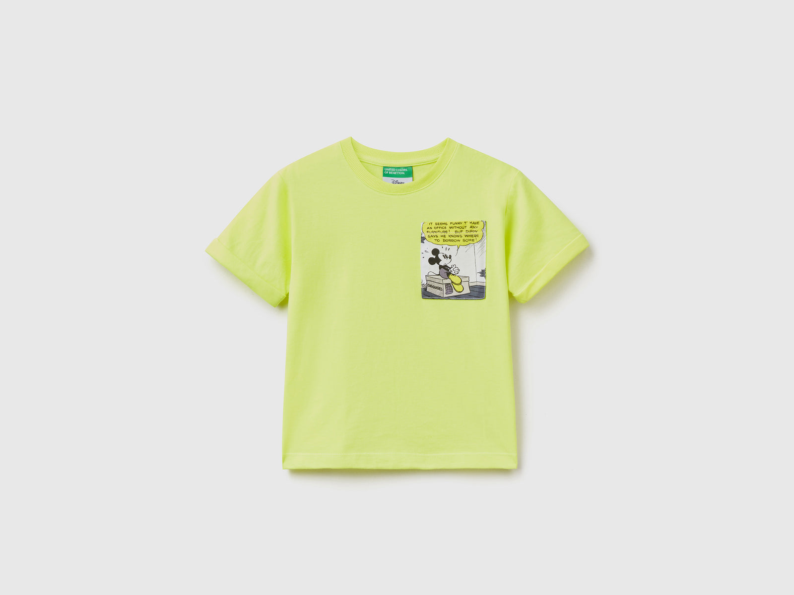 T-shirt girocollo a manica corta da bimbo giallo | Benetton Outlet