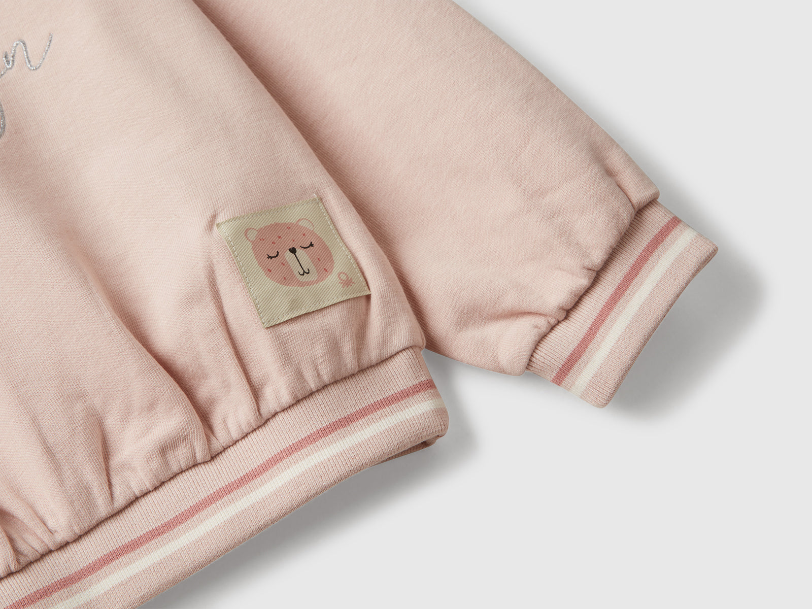Felpa con colletto da bimba rosa tenue 3 | Benetton Outlet