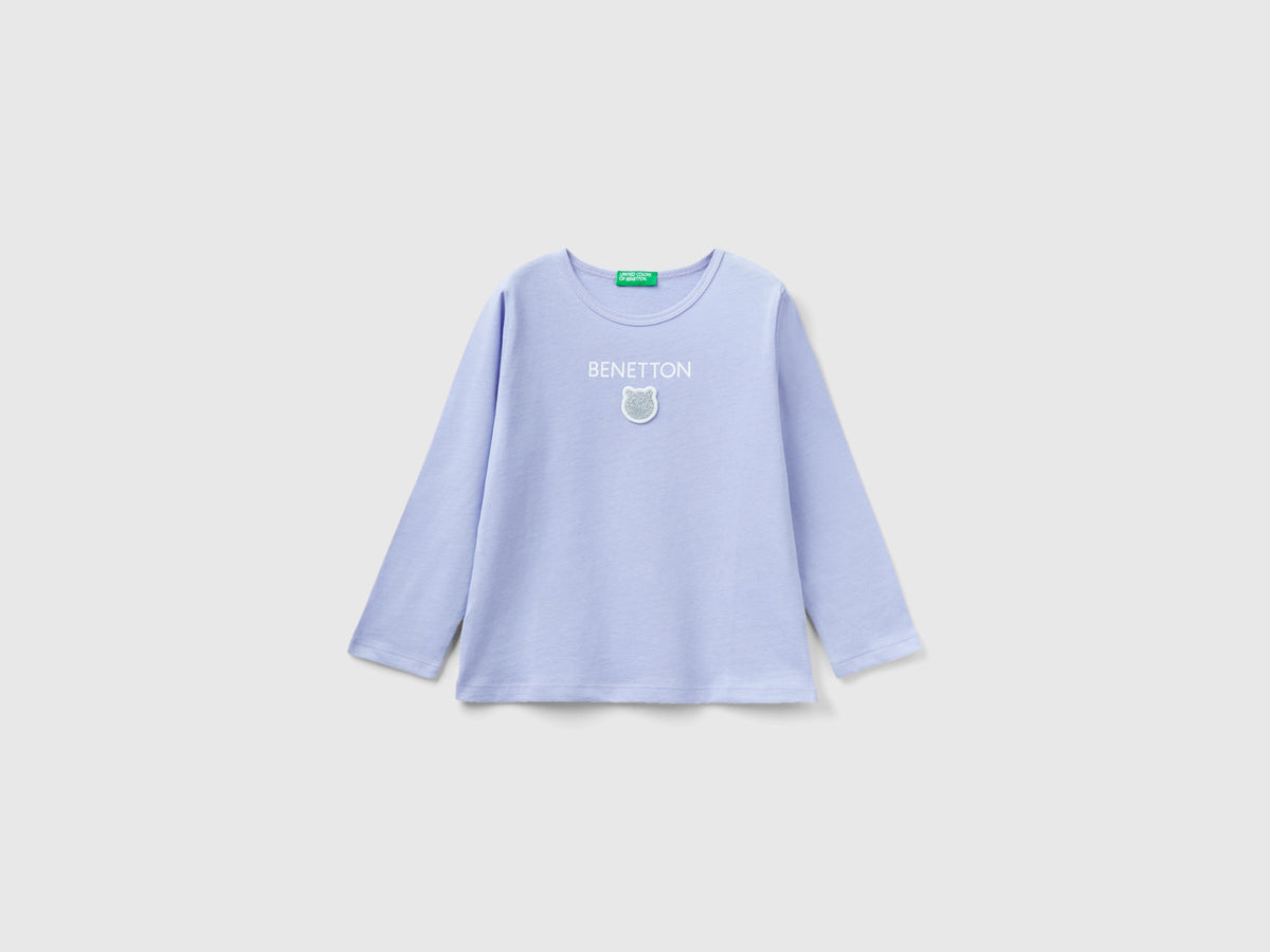 T-shirt con stampa glitter in cotone bio