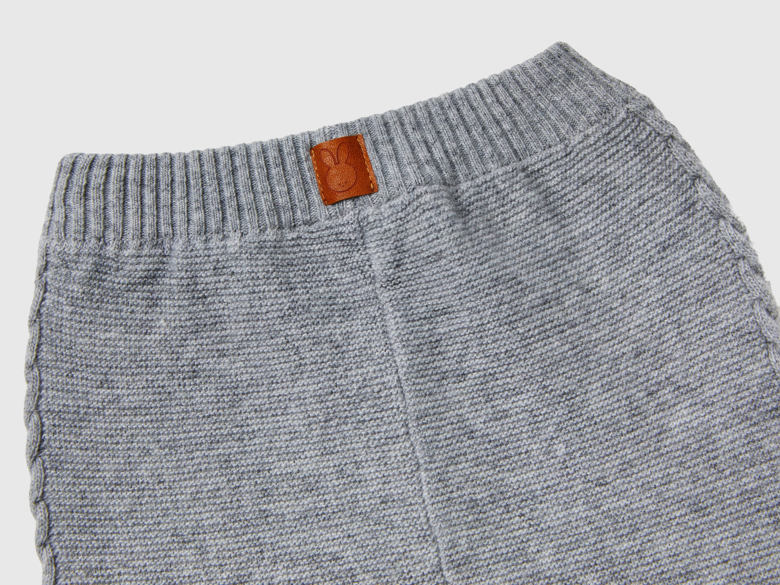 Pantaloni con trecce in misto lana riciclata da neonato grigio chiaro 3 | Benetton Outlet
