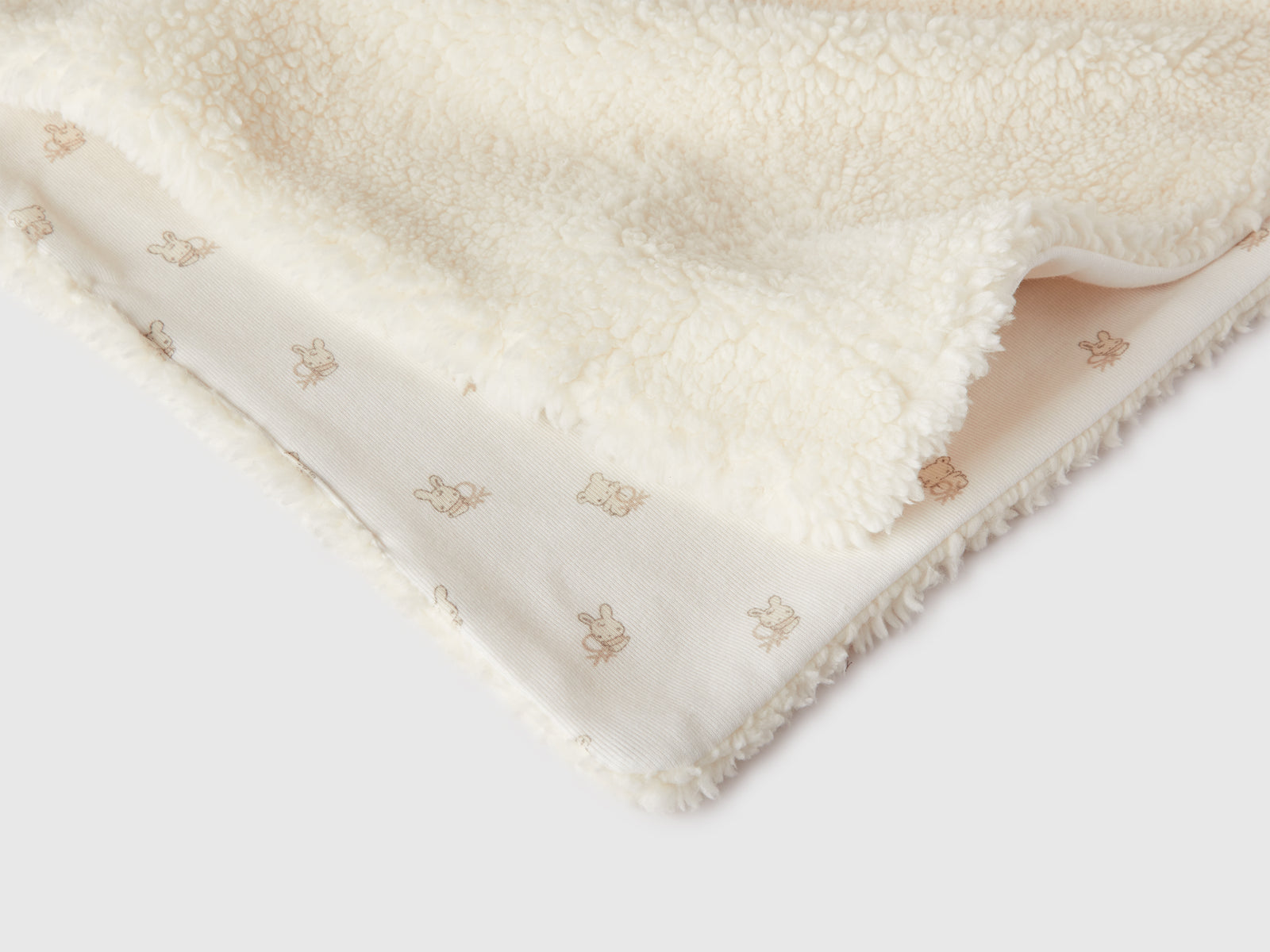 Coperta effetto orsetto da neonato bianco panna 3 | Benetton Outlet