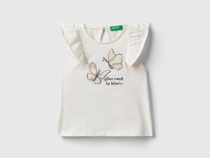 Maglietta con stampa e tulle