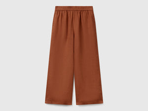 Pantaloni ampi in puro lino