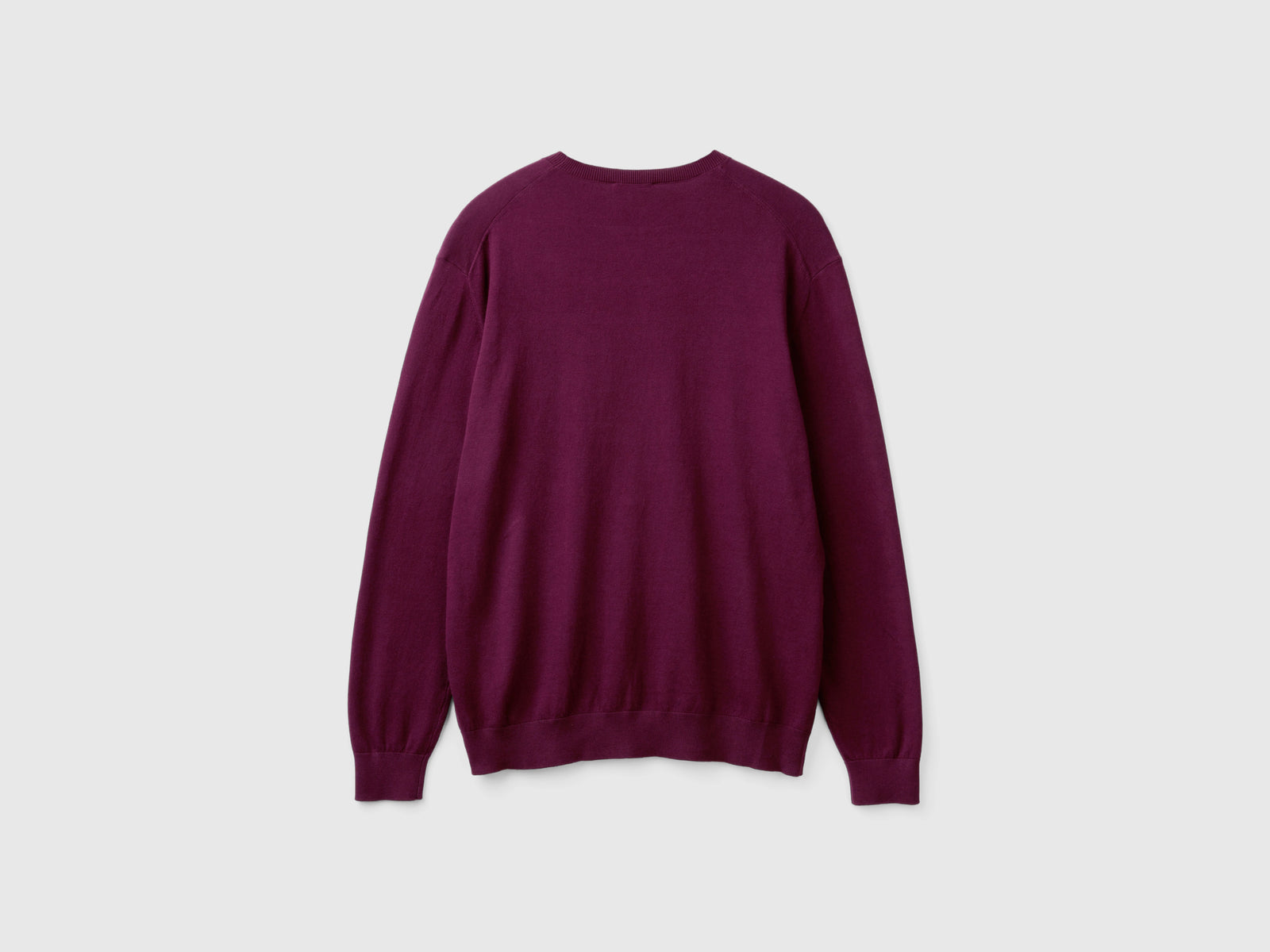 Maglia girocollo in misto cotone leggero da uomo prugna 2 | Benetton Outlet