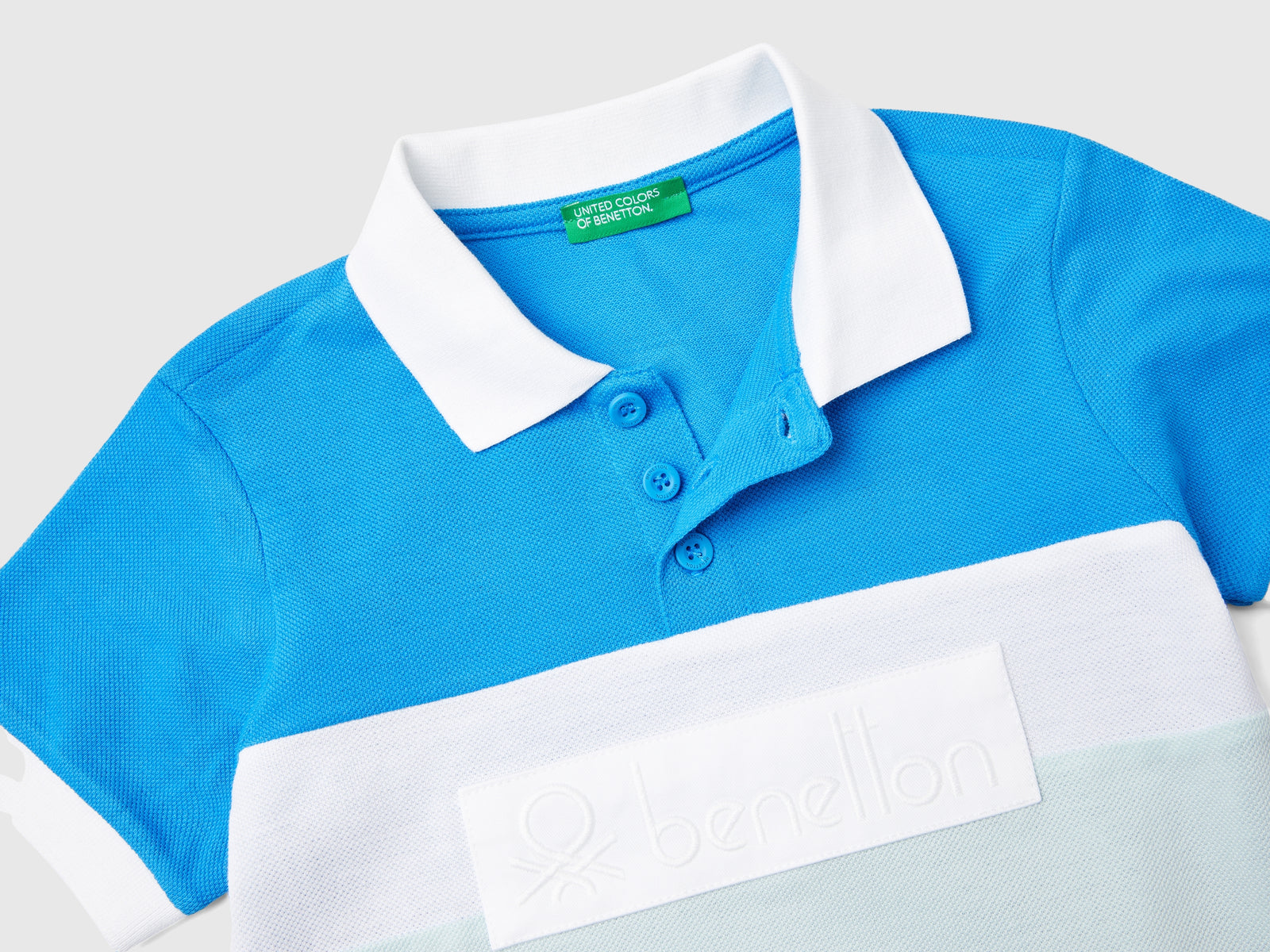 Polo color block con patch da bimbo blu 3 | Benetton Outlet