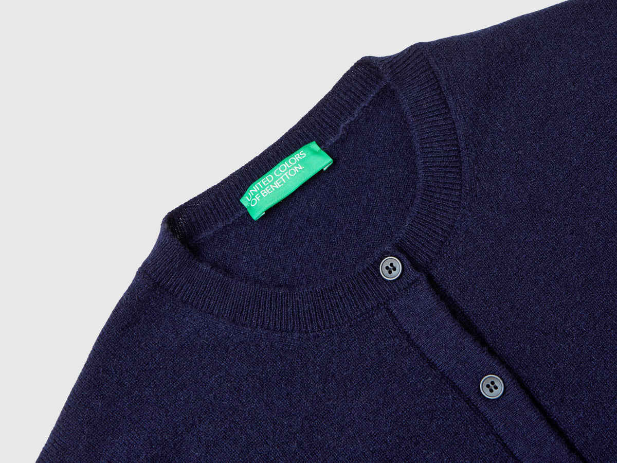 Cardigan blu notte in puro cashmere