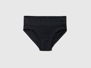 Slip con pizzo in cotone  super stretch