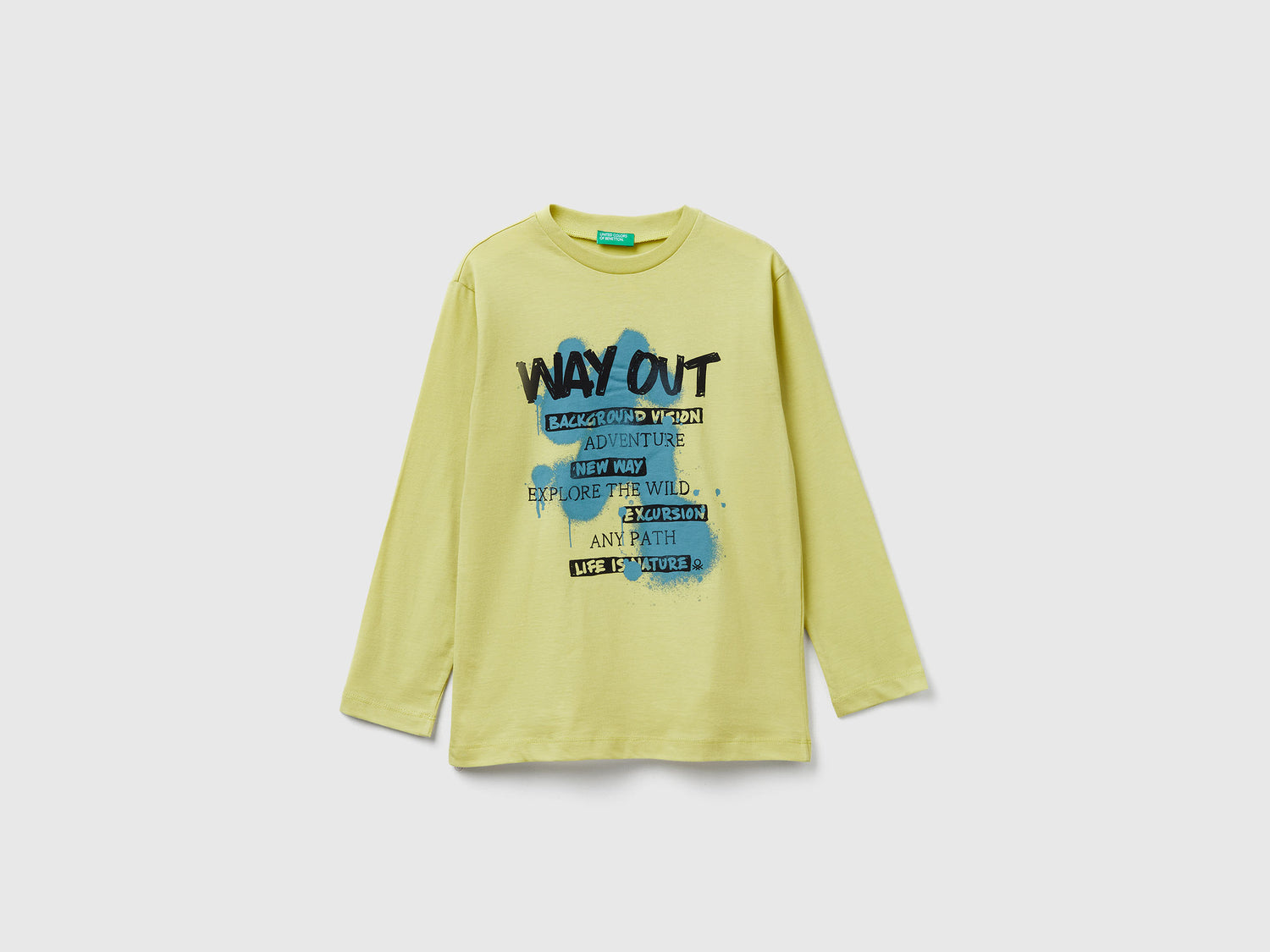 T-shirt con stampa da bambino giallo | Benetton Outlet