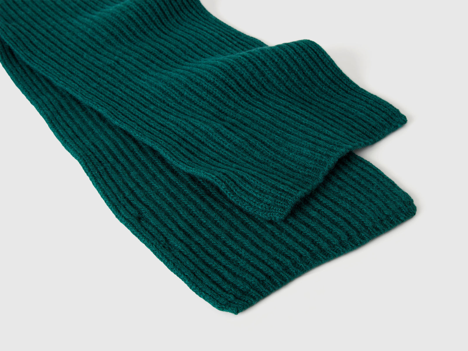 Sciarpa in pura lana vergine da uomo verde scuro 2 | Benetton Outlet