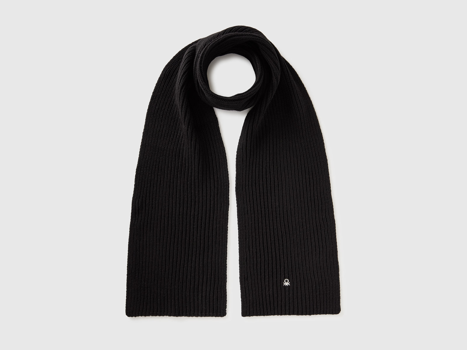 Sciarpa in misto lana da uomo nero | Benetton Outlet