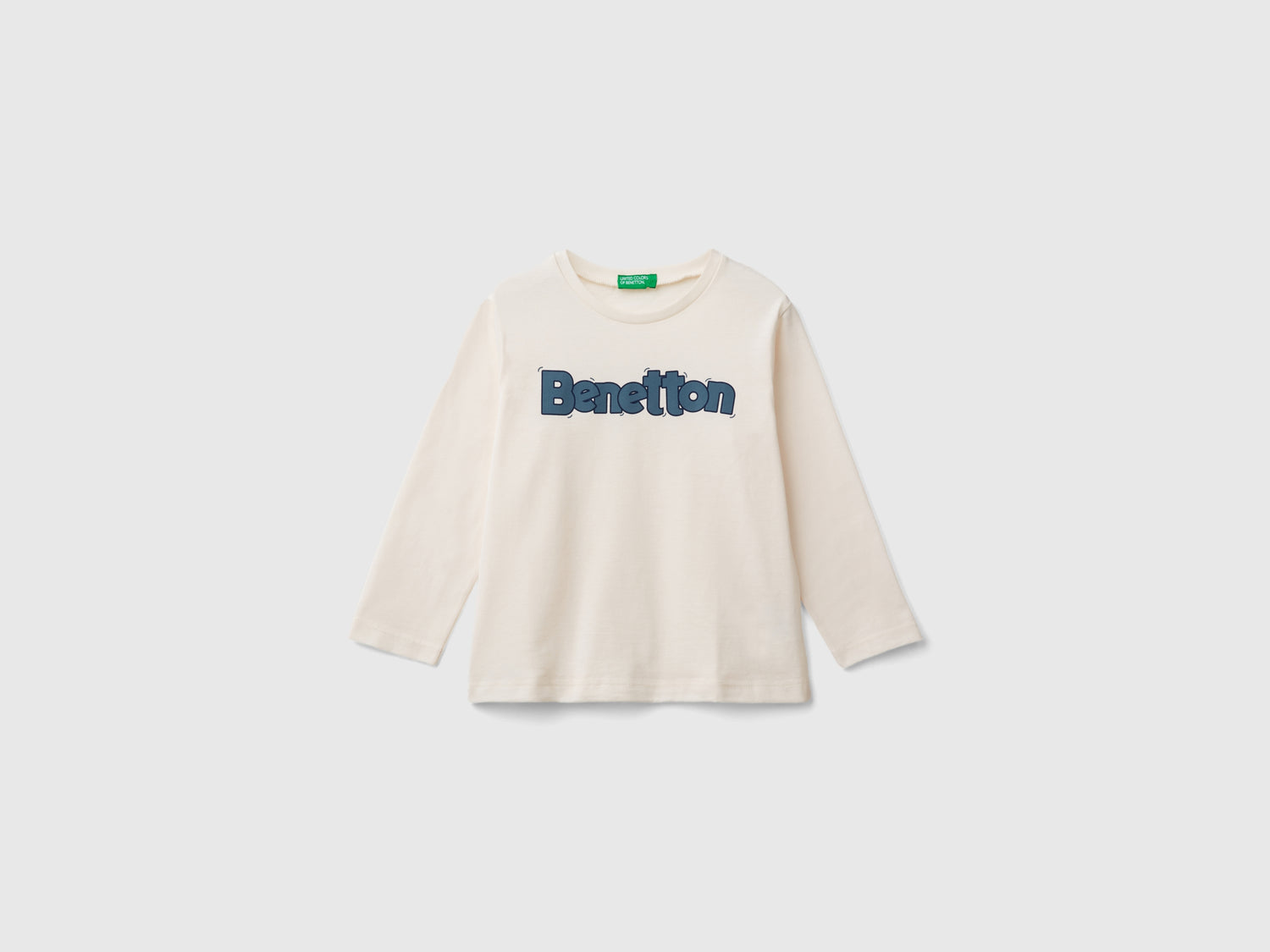 Maglietta girocollo in caldo cotone bio da bimbo bianco | Benetton Outlet