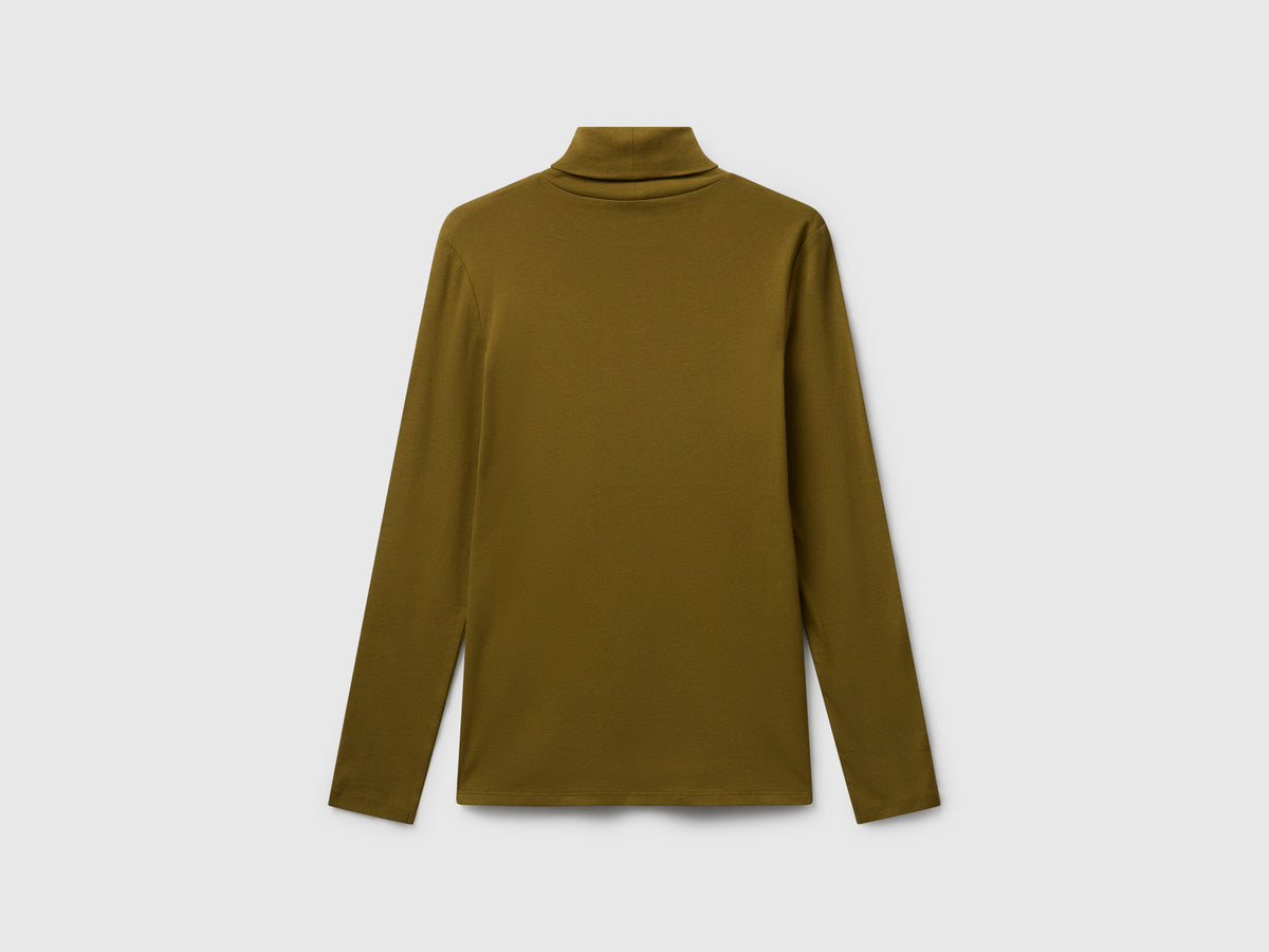 T-shirt a manica lunga con collo alto