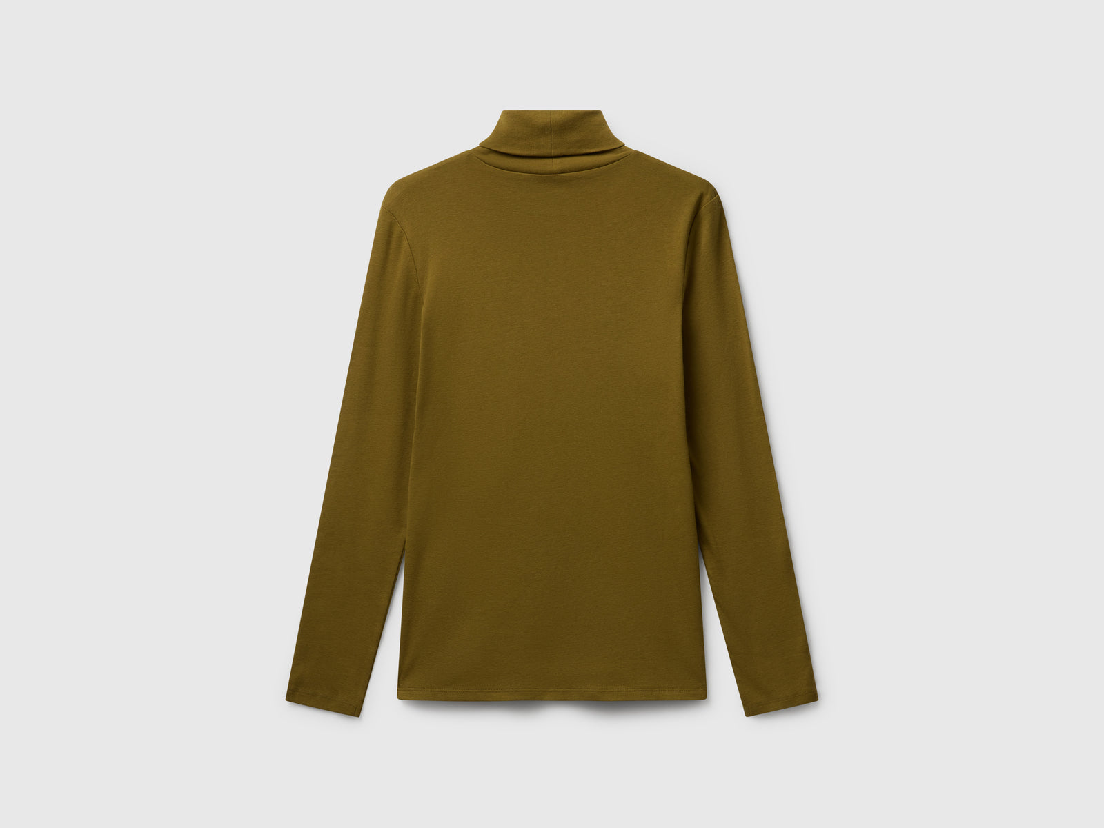 T-shirt a manica lunga con collo alto da donna verde militare 2 | Benetton Outlet