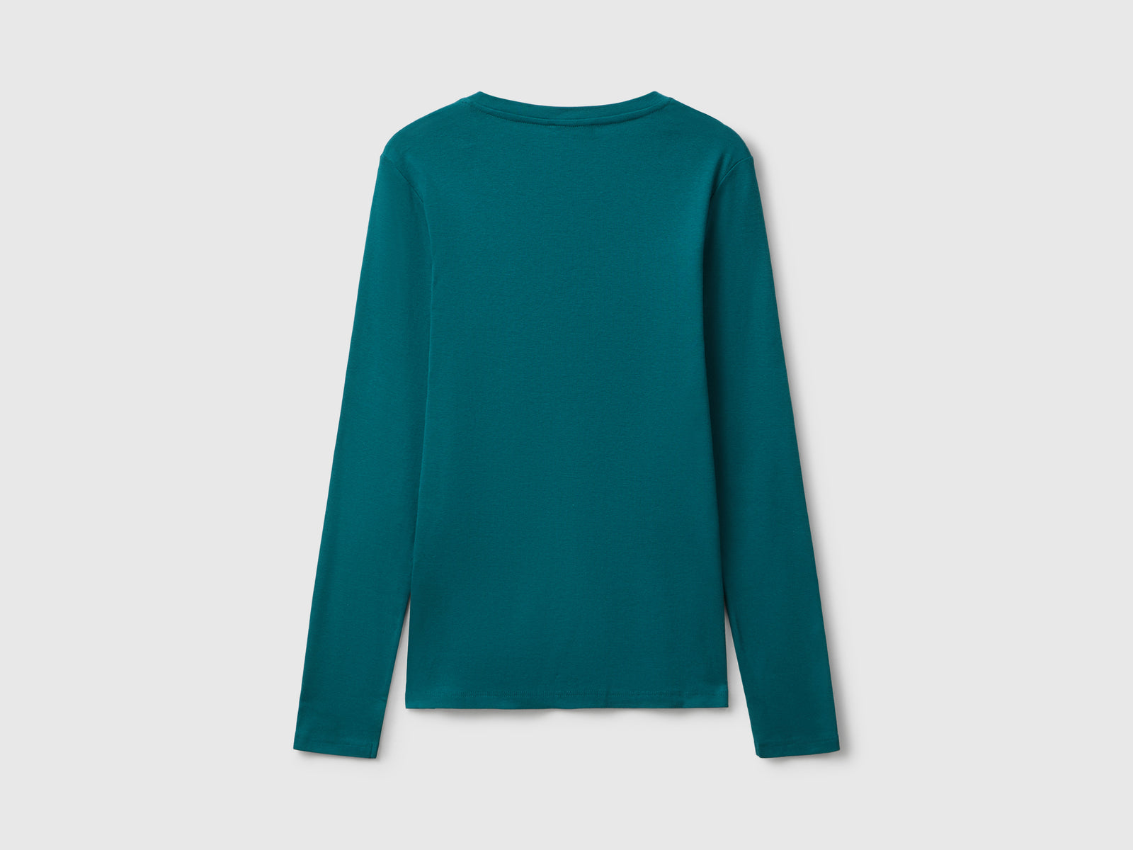 T-shirt  con scollo a V da donna verde scuro 2 | Benetton Outlet