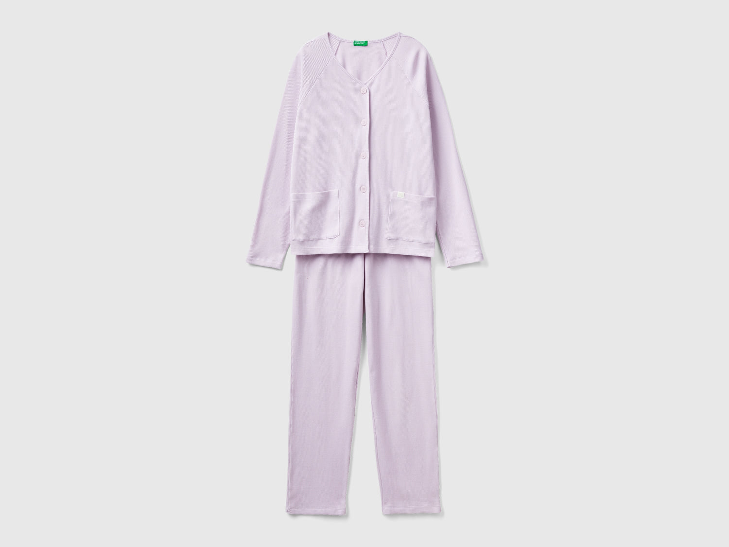 Pigiama lungo in puro cotone da donna lilla | Benetton Outlet