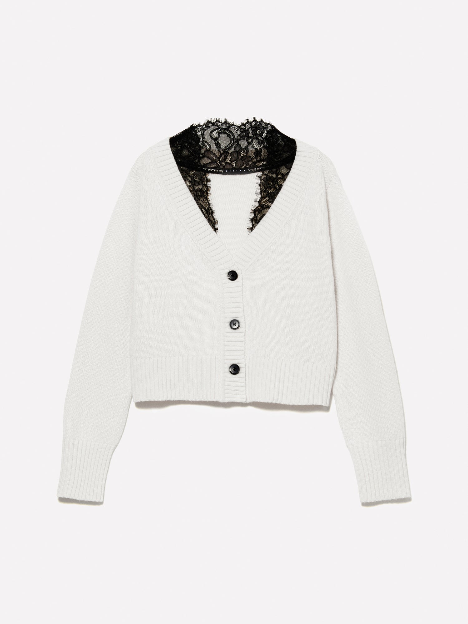 Cardigan con pizzo da donna bianco panna | Sisley Outlet