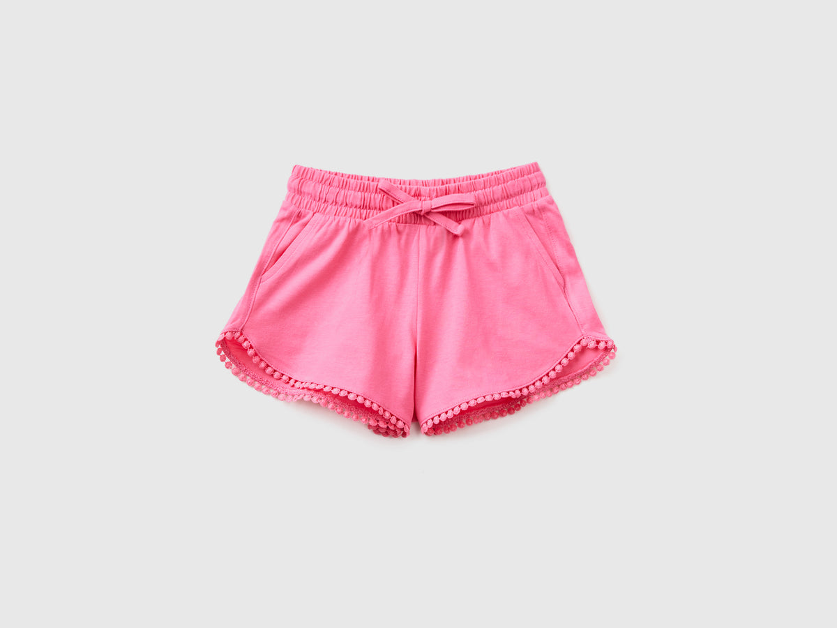Shorts in puro cotone con dettaglio fettuccia sul fondo
