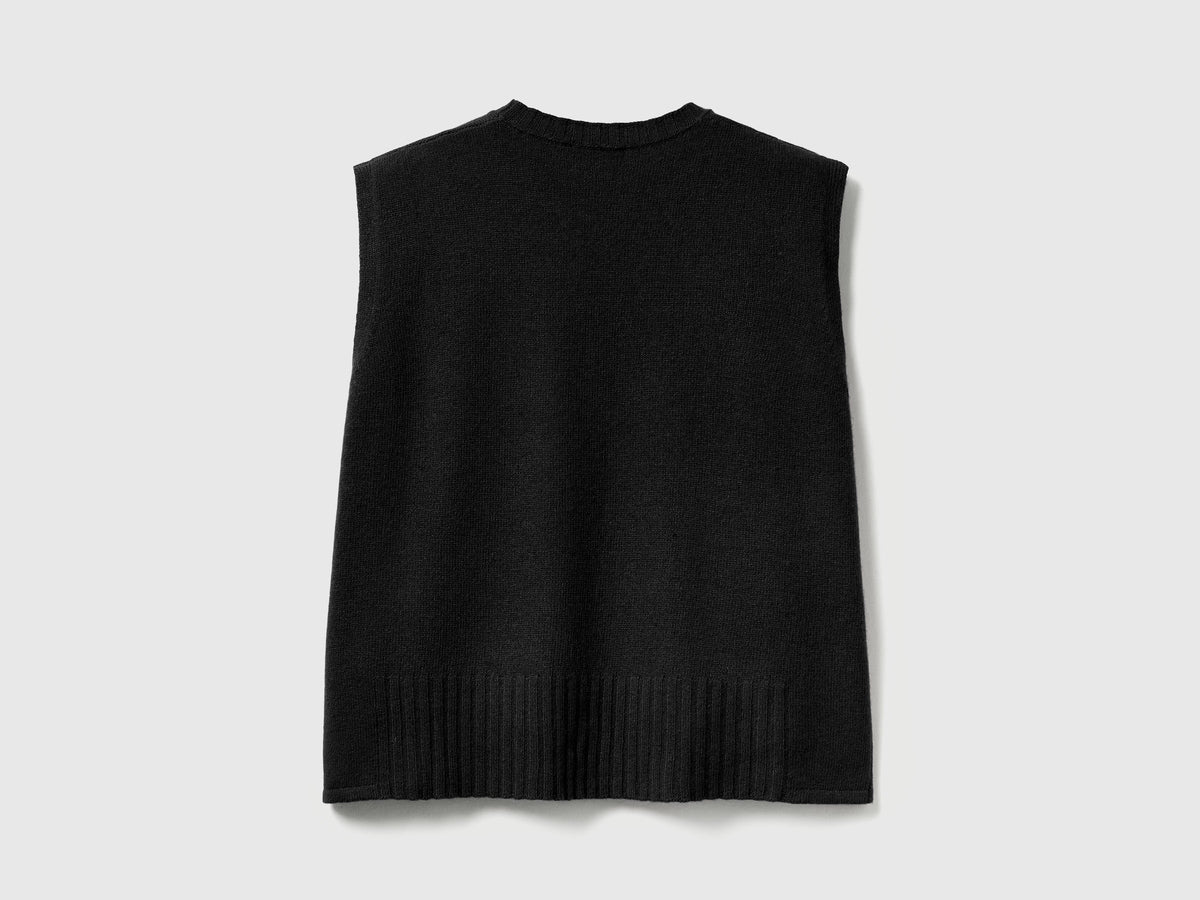 Gilet in misto lana e viscosa