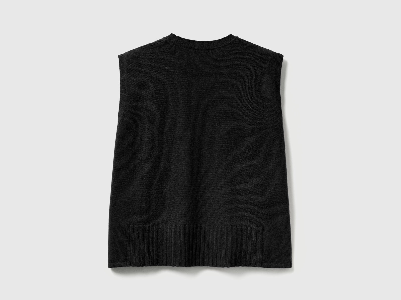 Gilet in misto lana e viscosa da donna nero 2 | Benetton Outlet