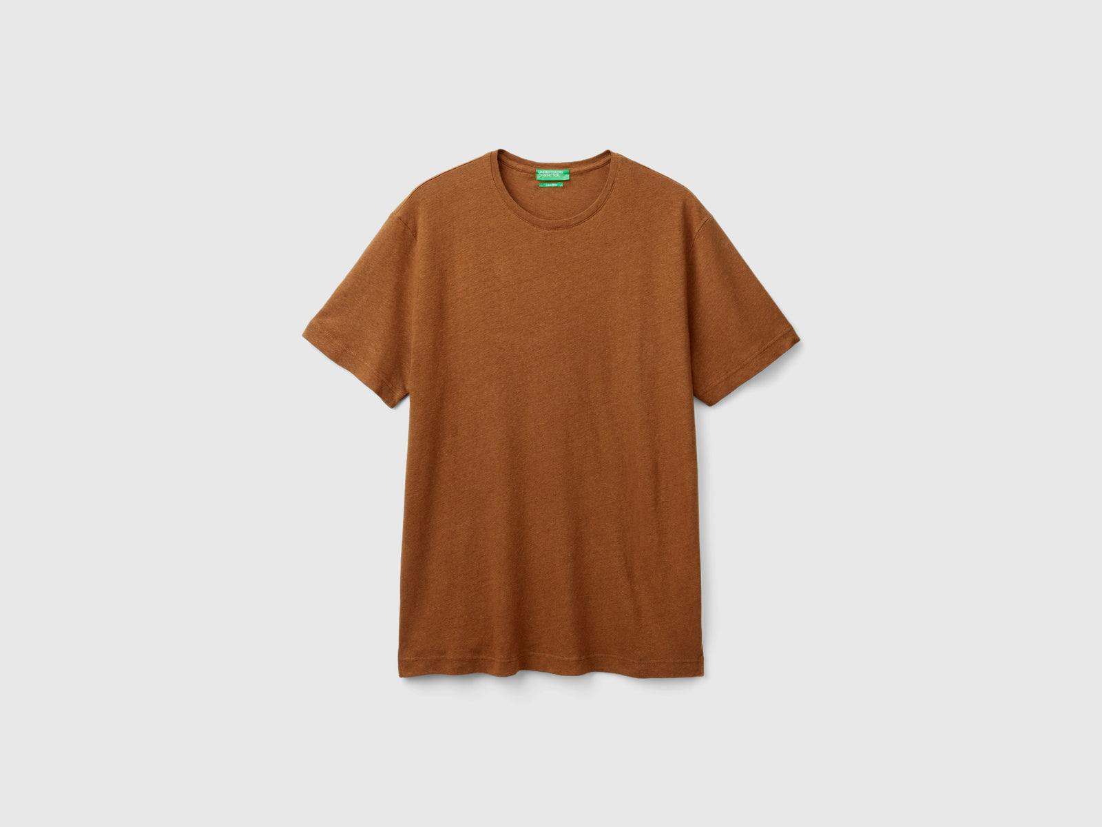 Linen blend T-shirt da uomo marrone | Benetton Outlet