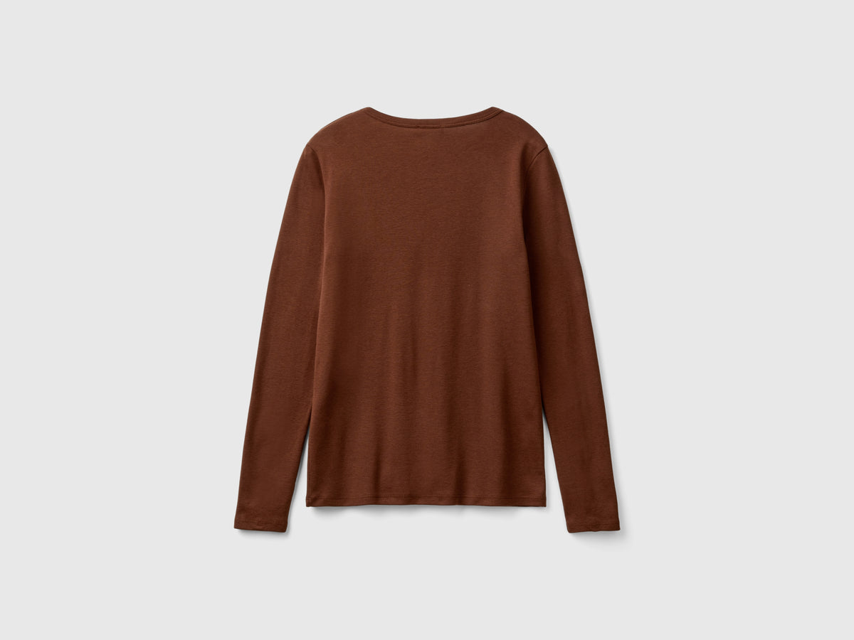 T-shirt a manica lunga in puro cotone