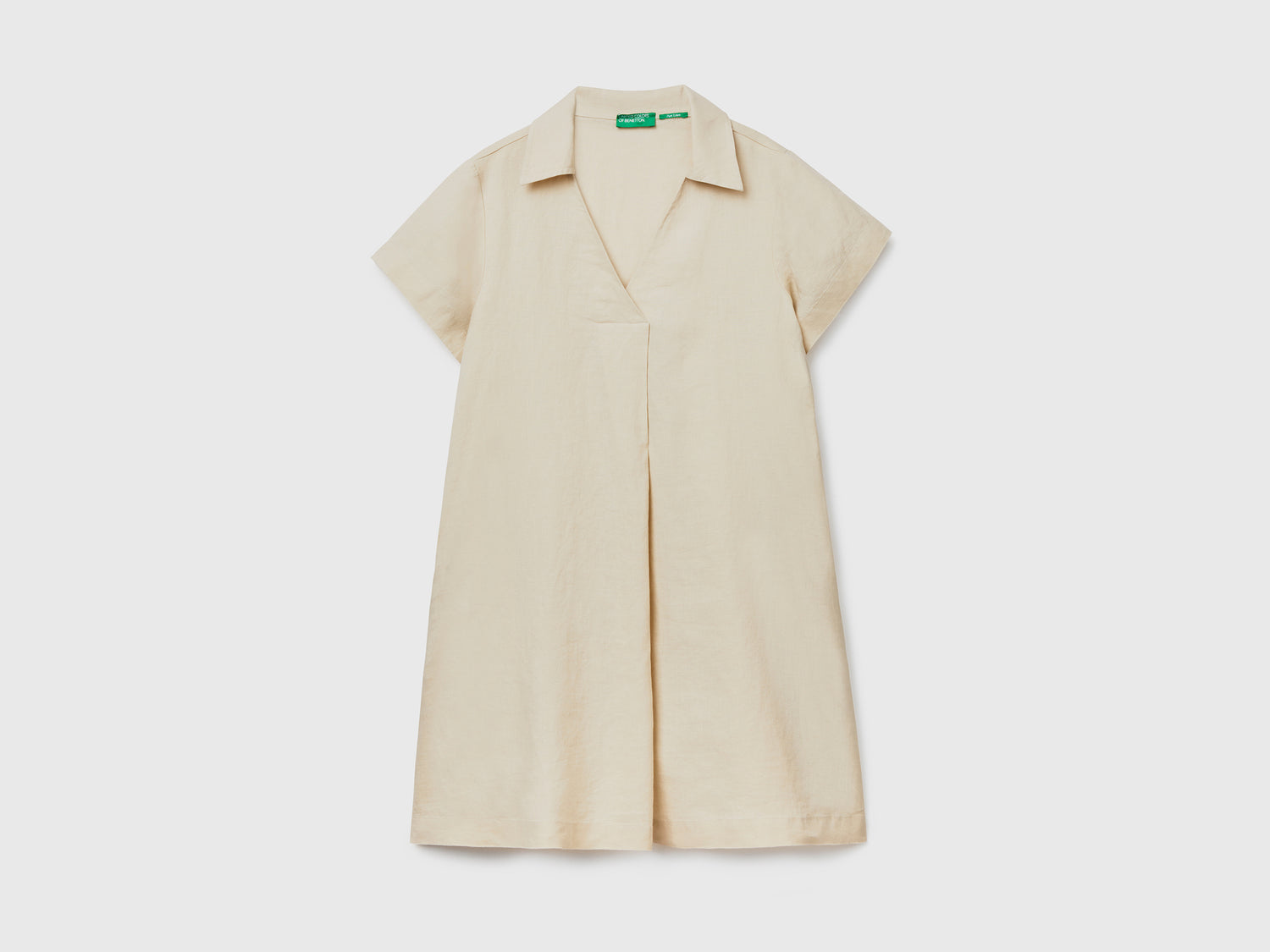Vestito corto dal taglio svasato da donna beige | Benetton Outlet